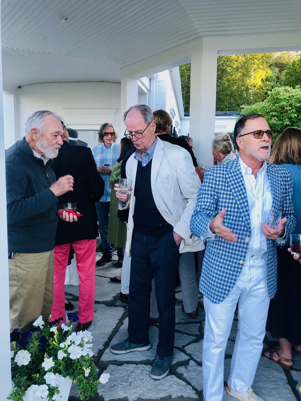 A cocktail party overlooking the St. Lawrence River